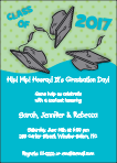 Graduation Invitation with polkadots and caps, good for twins and triplets