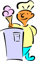 ice cream vendor, snoball salesman