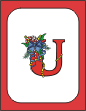 U Initial Christmas Holiday Note Card