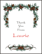 Pinecones and Berries ThankYou Note Card