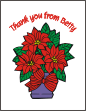 Poinsettia Thank You Note Card