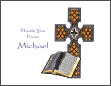 Cross with Bible Note Card