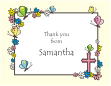 Flowers and Butterflies, Ivory Border Note Cards