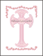 Watermark Cross Flower Pink Note Card
