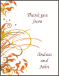 Flourish Orange Note Cards