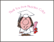 Cartoon Girl Graduate with White Gown Note Card