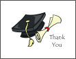 Cap and Diploma Graduation Note Card