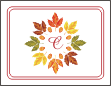Colorful Leaves Double Border Note Cards