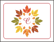 Colorful Leaves Single Border Note Cards