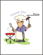 BBQ Guy Birthday Thank You Notecards