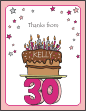 Fun Numbers 30 Thank You Notecards