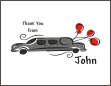 Sketch Limo Black Birthday Thank You Notecards