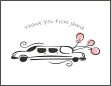 Sketch Limo White Birthday Thank You Notecards