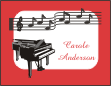 Grand Piano with Musical Notes 4 Thank You Card