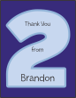 Big Number 2 Thank You Card