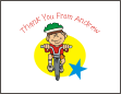 Bike Party Boy Thank You Card