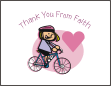 Girl Bike Party Thank You Card