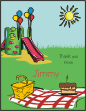Birthday Picnic Playground Birthday Thank You Card