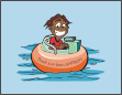 Water Bumper Boat Boy (Brown Skin) Thank You Card
