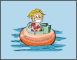 Water Bumper Boat Boy Thank You Card