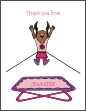 Bungee Trampoline Girl (Brown Skin) Thank You Note Card