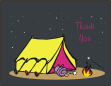 Girl Camping Thank You Card