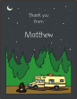 Camping RV Thank You Note Card
