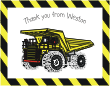 Construction Dump Truck 1 Thank You Card