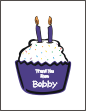 Cupcake with 2 Candles Boy Thank You Card