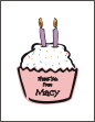 Cupcake with 2 Candles Girl Thank You Card