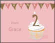 Cupcake Banner 2nd Birthday Thank You Card