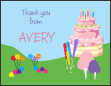 Cuppycake Candy Land Birthday Thank You Card