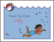 Diver Girl 2 Piece (Brown Skin) Thank You Card