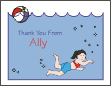 Diver Girl Thank You Card