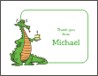 Dragon with Cake Thank You Card