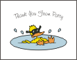 Duck in Pool Thank You Card