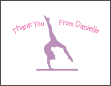 Gymnastics - Girl Thank You Card