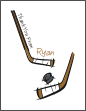Hockey Sticks Thank You Card