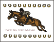 Horse Jumping Thank You Card