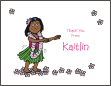 Hula Girl (Brown Skin) Thank You Card