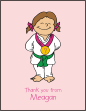 Karate Girl Thank You Card