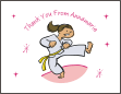 Karate Girl 1 Thank You Card
