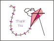 Kite - Pink Thank You Card