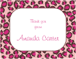 Leopard Spots, pink, Thank you card