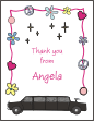 Limo, Peace, Love and Flowers 3 Note Cards