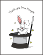Magic Bunny Hat Thank You Card