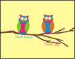 Owl on a Branch Thank You Card