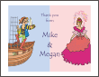 Pirate and Princess 2 Thank You Card