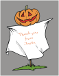 Pumpkinhead Ghost Thank You Card