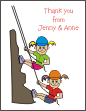 Rock Climbing Double Girl Thank You Card